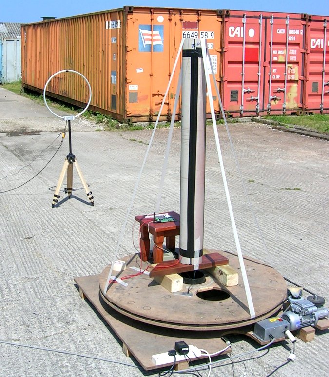 125KHz prototype loop antenna being tested